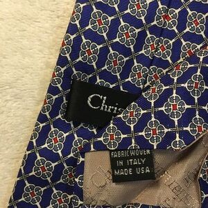 Christian Dior Blue pattern Men’s Tie Vintage vtg